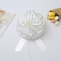 Ruban à nœud en plastique de 15 pouces avec fleurs, emballage cadeau de luxe pour mariage, Noël, anniversaire et décoration d'Halloween