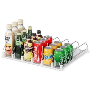 Hookei Supermarket Storage Pusher Divider Auto Sliding Drink Can Holder Gravity Feed <b>Roller</b> Bottle Glide Shelf Source Factory - Product Image 6