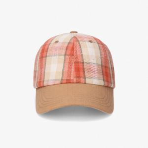 Casquette de baseball de haute qualité à motif pied-de-poule avec empiècements lettres/fruits, en tissu respirant et imperméable, visière incurvée, style sportif, impression en relief - Product Image 2