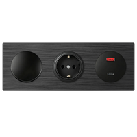 Prise murale USB et Type C à charge rapide, ignifuge, en PC brossé, 2 ports, double port, prise EU, 20W