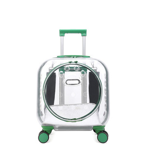 Sac de transport transparent pour animaux de compagnie avec roulettes, pour petits chiens et chats, approuvé par les compagnies aériennes, forme carrée, capacité 7500 - Product Image 5