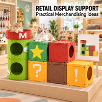 En gros, Cubes modulaires colorés en feutre pour chat, empilables, DIY, Tour d'agrément pour chat d'intérieur, Repaire pour animaux de compagnie