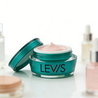 Pot cosmétique personnalisé de couleur bleu clair, 15g, en acrylique de luxe spécial pour crème