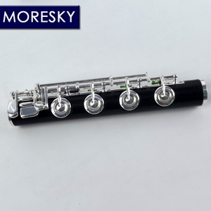 Flûte en ébène MORESKY /C+B+Bb, 16+17+18 clés, trous ouverts, plaqué argent, clé E, Grenadilla, professionnelle MFL-1601 - Product Image 5