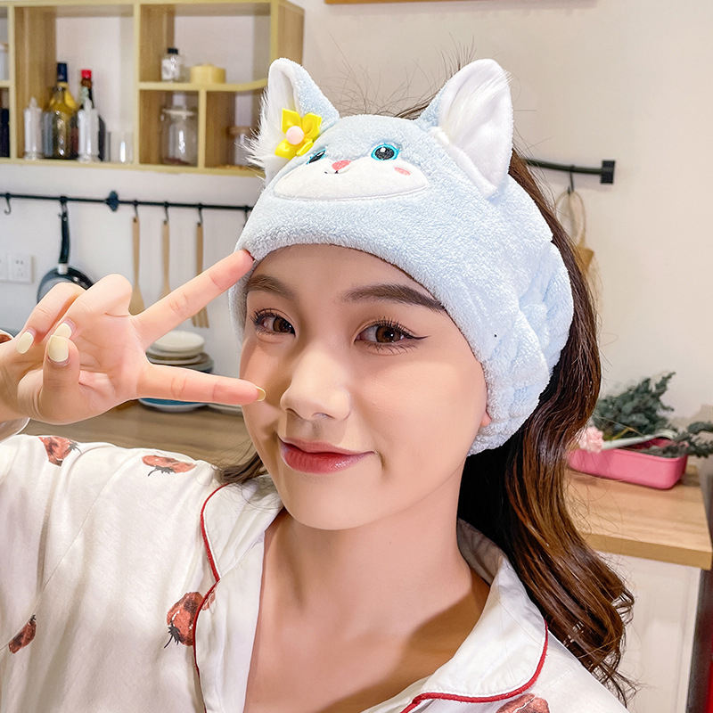 Custom Cute Soft Headband Hairband Women Facial Makeup Headband Fleece Head Wraps for Shower Washing Face
