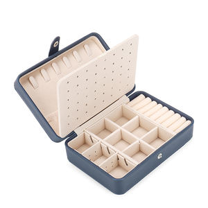 Портативный Мини искусственная кожа 2 слоя путешествия организатор ювелирных изделий коробка для женщин - Product Image 3