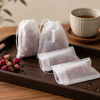 Sachets de thé réutilisables en non-tissé de taille personnalisable, sachets de thé marqués, filtres à thé jetables avec cordon de serrage