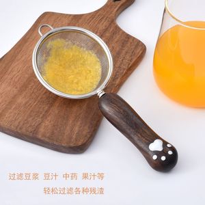 Tamis en acier inoxydable 304 avec poignée en bois en forme de patte de chat pour la pâtisserie, le tamisage de la farine et le pressage des jus - Product Image 3