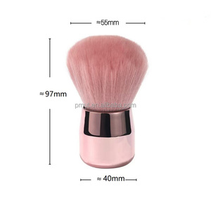 Cepillo de polvo suelto de pelo sintético de forma angular y hongo Rosa Baoli, aplicación de maquillaje de colorete facial con mango cómodo - Product Image 6