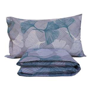 Ensemble de housse de couette 100% coton, motif Ginkgo, lit double français 200x200cm - Product Image 1