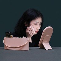 Offre spéciale Vente en gros Organisateur de voyage Étui détachable réglable Portable Sac cosmétique éclairé par LED Boîte de maquillage Miroir LED de maquillage