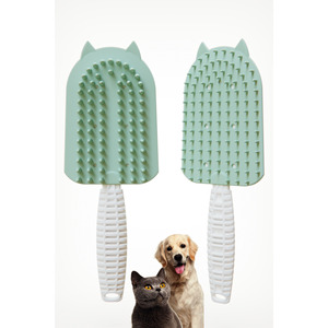 Brosse à poils doux en silicone ATA HOME pour chats, chiens, lapins, moutons, design de dessin animé, poignée ergonomique - Product Image 1