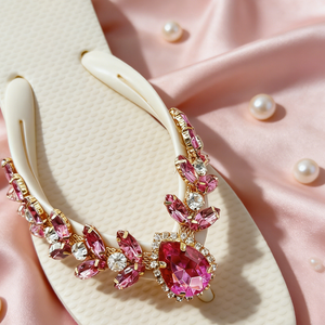 Women's Latest V-Shape Flip Flop <strong>Shoe</strong> <strong>Accessory</strong> with Fashionable Rhinestone Metal Decoration Buckle <strong>Shoe</strong> Decorations - Product Image 1