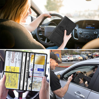 Registro de coche y titular de la tarjeta de seguro Auto caja organizador documento cartera Manual carpeta vehículo compartimento licencia