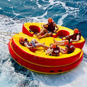 Bote Inflable de PVC de Alta Calidad <span class=keywords><strong>con</strong></span> <span class=keywords><strong>Respaldo</strong></span> Cómodo, Bote Giratorio Remolcable Tipo Banana, Twister Acuático UFO para Paseos en Bote Disco - Product Image 4