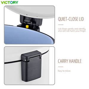 Poubelle à pédale en acier inoxydable avec couvercle coulissant insonorisé et anti-odeurs, seau intérieur séparé - Product Image 4