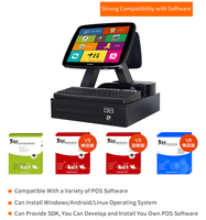 Monitor LCD Táctil Todo en Uno ZHONGJI de 15.6 Pulgadas, 8GB/16GB RAM, 256GB de Almacenamiento para Sistema POS, Caja Registradora, Windows