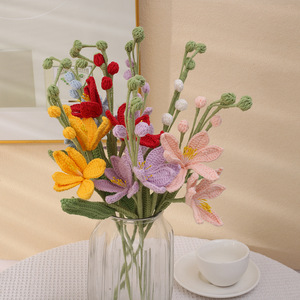 Hilo de lana Mars Orchid terminado, hecho a mano, para decoración de jarrones, flores artificiales para el Día de San Valentín y el Día del Maestro - Product Image 2