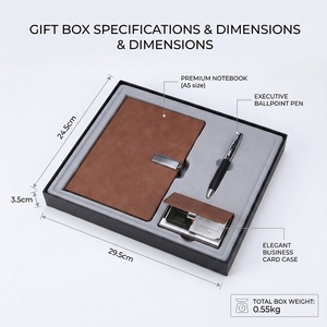 Coffret <span class=keywords><strong>Cadeau</strong></span> d'Entreprise Personnalisé : Carnet de Notes avec Étui à Cartes et Stylo, Logo Personnalisé, Couleur et Emballage sur Mesure - Product Image 2