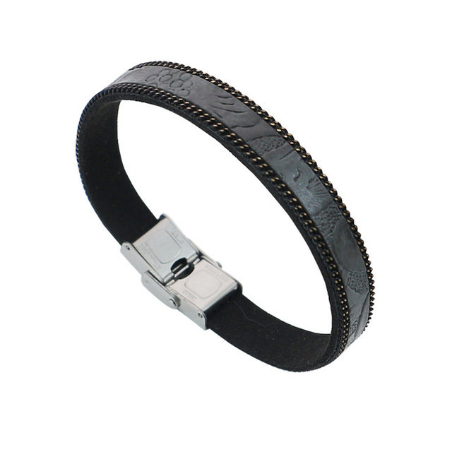 PU Leather Bracelet Punk Bracelet Adjustable Goth Cuff Bracelet Buckle Wristband for Men Women