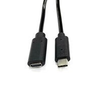 Kabel koil USB 2.0 Spiral 3 kaki, kabel USB C jantan ke betina, colokan C ke soket Spiral