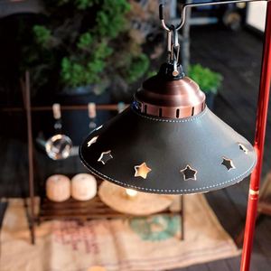 Retro <b>Star</b> Cutout Leather Lantern <b>Shade</b>, Portable Camping <b>Lamp</b> Cover for Barebones, Outdoor Camping Atmosphere Light Accessory - Product Image 3