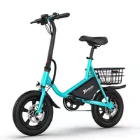 Fabrika toptan elektrikli şehir bisikleti sıcak satış 14 inç 36V 6Ah 350W yağ lastik bisiklet E bisiklet katlanır elektrikli bisiklet