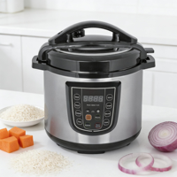 Cuisinière électrique à pression multifonction 8-en-1 entièrement intelligente de 6 L en acier inoxydable 1000 W avec écran LED et cuve intérieure antiadhésive