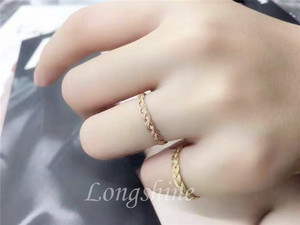 Personalità Minimalista Gioielli Semplice Treccia A Forma di <span class=keywords><strong>Rosa</strong></span> <span class=keywords><strong>Anello</strong></span> Nuziale In Oro Reale 18K Dichiarazione <span class=keywords><strong>Anello</strong></span> - Product Image 6