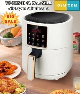 Freidora de aire multifunción para Pizza, freidora de aire eléctrica doméstica, <span class=keywords><strong>horno</strong></span> cuadrado, freidora de aire digital con pantalla táctil de 6L - Product Image 3