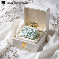 Flacon de parfum de luxe en verre gaufré avec bouchon sphérique, atomiseur carré vide rechargeable, couleur et logo personnalisables