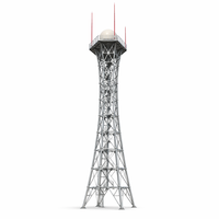 Grande tour de radar cylindrique, mât d'antenne, cadre de support externe, radôme sphérique en acier galvanisé pour aéroport et applications téléphoniques à distance