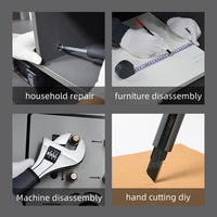Boîte à outils portable haut de gamme noire personnalisée de 19 pièces pour la maintenance domestique, kit d'outils à main pour le bricolage, coffret cadeau de quincaillerie