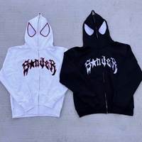 Sweat à capuche zippé Spider-Man surdimensionné doublé, personnalisé, unisexe, style Y2K, pour couple, collection Printemps 2026, thème Halloween animalier européen et américain