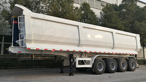 Semi-remorques à benne arrière en forme de U de 60-180 tonnes fabriquées en Chine, semi-remorques en acier de 30-50 mètres cubes avec 3-6 essieux, prix compétitif - Product Image 3