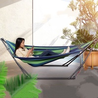 Hamaca Metálica Plegable Moderna para Exteriores GQK para Adultos, Soporte de Suspensión, Capacidad de 200 kg, Antivuelco Lateral, para Acampar y Hacer Picnic, para 1-2 Personas