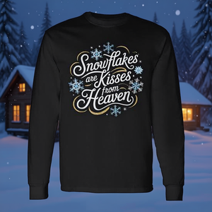 Les flocons de neige sont des baisers du ciel T-shirt à manches longues pour les vacances d'hiver - Product Image 3