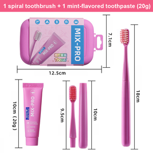 Ensemble <span class=keywords><strong>de</strong></span> brosses <span class=keywords><strong>à</strong></span> dents <span class=keywords><strong>de</strong></span> <span class=keywords><strong>voyage</strong></span> très vendu, comprenant une <span class=keywords><strong>brosse</strong></span> <span class=keywords><strong>à</strong></span> dents spirale et du <span class=keywords><strong>dentifrice</strong></span>, <span class=keywords><strong>brosse</strong></span> <span class=keywords><strong>à</strong></span> dents <span class=keywords><strong>de</strong></span> <span class=keywords><strong>voyage</strong></span> pour adultes, personnalisable - Product Image 2
