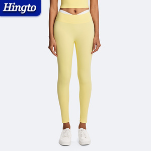 Leggings Sportivi da Donna ad Asciugatura Rapida, Alta Elasticità, Vita a V, Compressione, Morbidi, con Lacci e Colori a Contrasto - Product Image 5