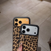 Coque de téléphone de luxe en TPU et PC à motif léopard pour iPhone 17 Pro, 16, 15 Pro Max, 14, 13 – Protection arrière de haute qualité