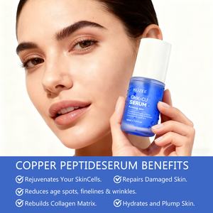 Siero al Peptide di Rame Biologico a Marchio Privato, Riduce Rughe e Linee Sottili, Rassodante al Collagene, Siero <span class=keywords><strong>Viso</strong></span> GHK-Cu al Peptide di Rame Blu - Product Image 4