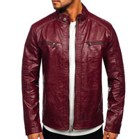 Nouvelle arrivée : veste en cuir d'hiver pour homme, col montant, imperméable, écologique, streetwear décontracté, couleur et logo personnalisés
