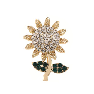 Broche de Flor de Aleación de Zinc con Engaste de Bisel, Accesorio de Fiesta para Mujer, Diseño de Girasol y Loto, Pin Decorativo para Corsage - Product Image 4