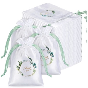 Bolsa de Almacenamiento para Pelucas de Satén de Seda, Reciclable, para Joyería, Regalos, con Cordón, para Fiestas y Bodas, Diseño Estampado, Organizador de Ropa Interior - Product Image 1