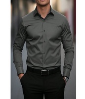 Conjunto de camisa y pantalón formal para hombre, traje de negocios de manga larga para oficina, uniforme suave, transpirable y ligero para primavera y verano