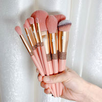 Ensemble de pinceaux de maquillage professionnels de luxe, personnalisables, doux et délicats, avec logo personnalisé, vente en gros, marque privée