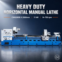 Tour horizontal industriel robuste, vitesse de broche 14-750 tr/min, pour tournage universel du métal en atelier SP2145 CW6280E