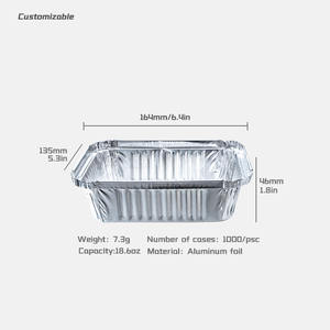 18.6Oz 164*135*46Mm Aluminium Voedselcontainer 550Ml Afhaalkom Wegwerp Magnetron Folie Bakje Afhaalpan - Product Image 2