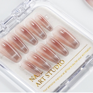 MyBeautyNails Gel X Soft Gel Tips <span class=keywords><strong>Faux</strong></span> <span class=keywords><strong>Ongles</strong></span> en Gel Effet Jelly à Presser Aura Ombre Cat Eye French Press-on - Product Image 5