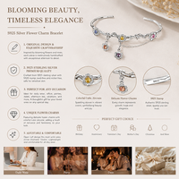 Bracelets en argent sterling 925 pour femmes, style romantique, fleurs, avec zircons, certifiés par une tierce partie, design personnalisé, ODM/OEM